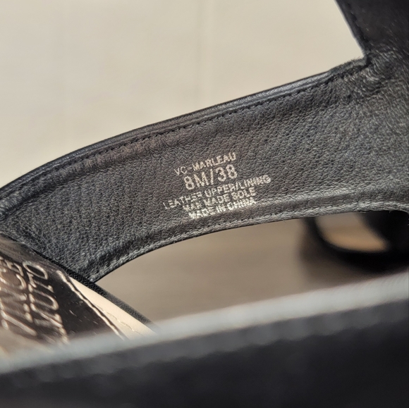 Vince Camuto VC Marleau Gladiator Cut Out Sandals Leather Black Womens 8 M - Picture 7 of 9